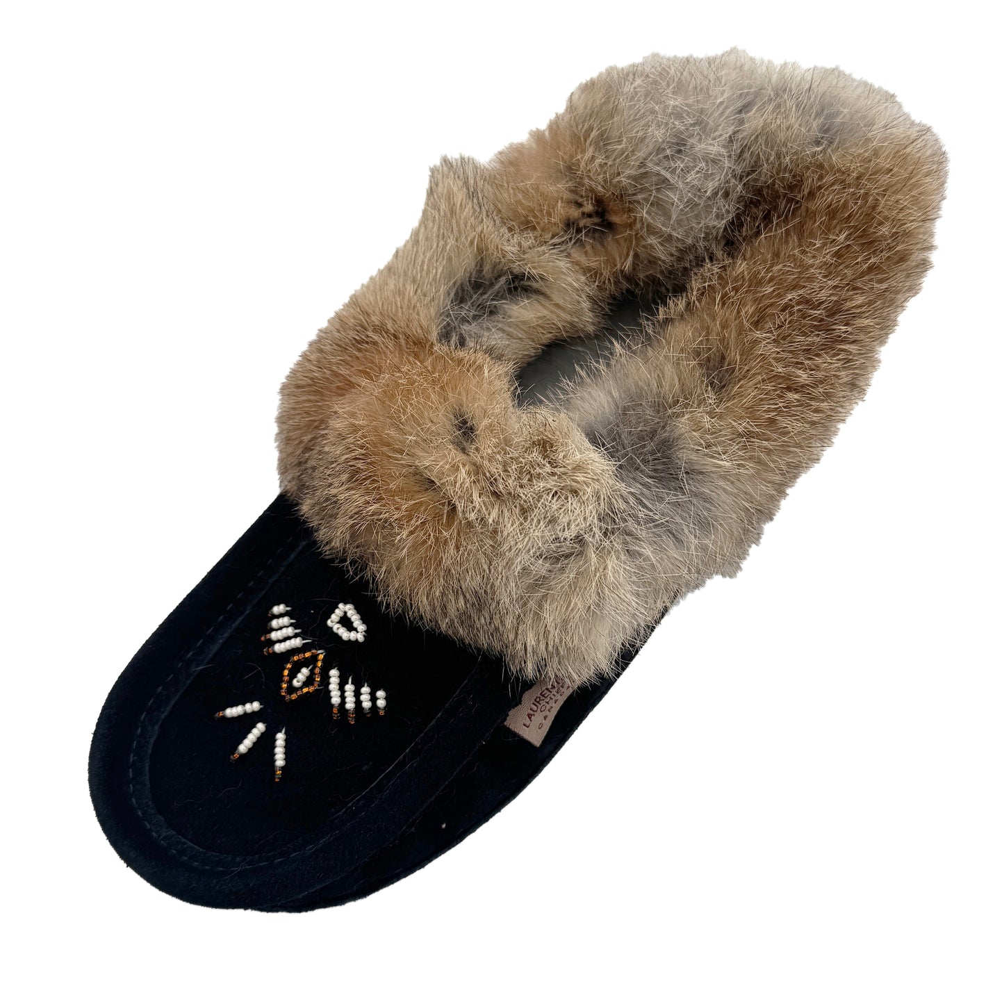 Women's Rabbit Fur Thunderbird Moccasin Slippers