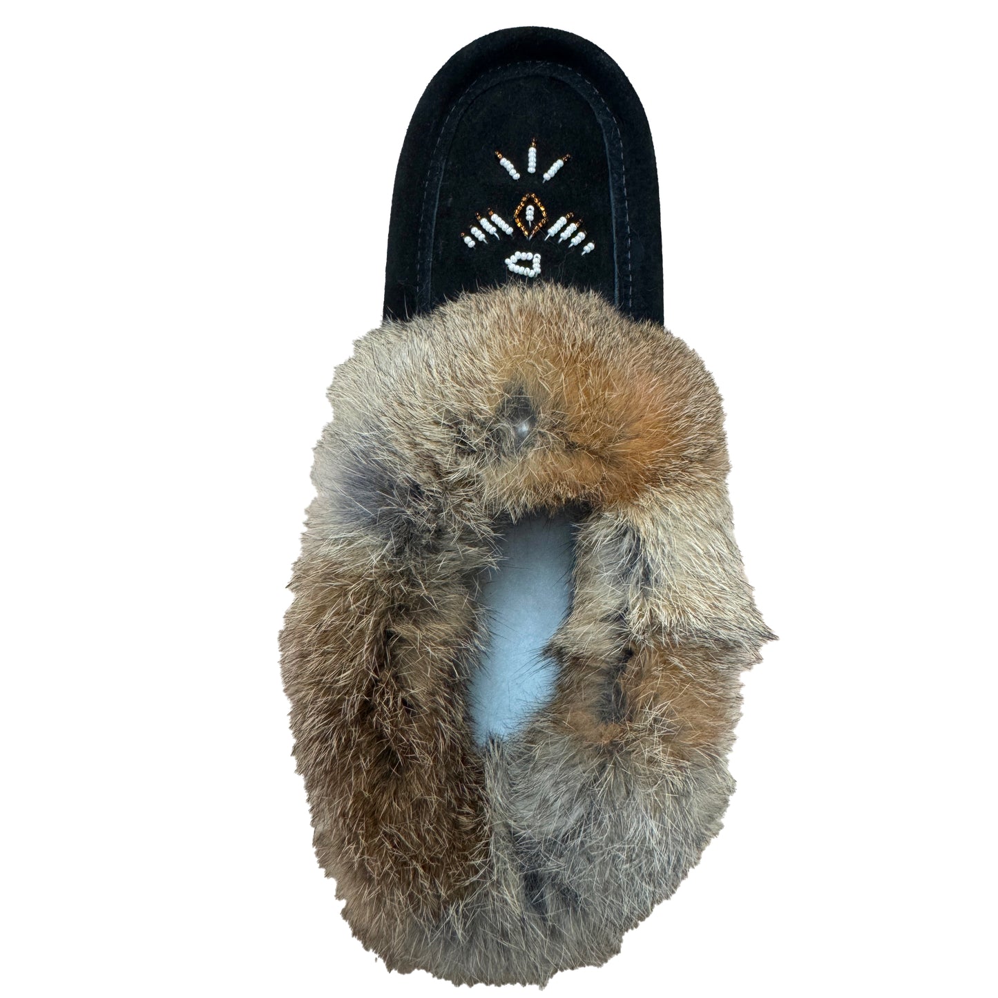 Women's Rabbit Fur Thunderbird Moccasin Slippers