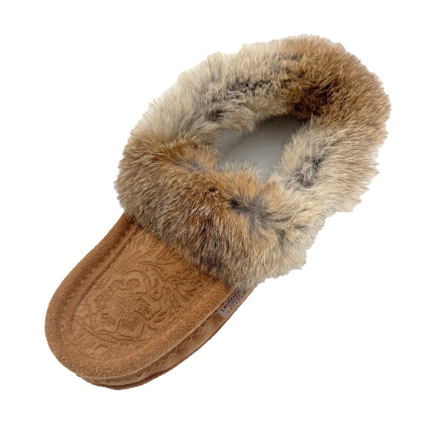 Women's Rabbit Fur Thunderbird Moccasin Slippers