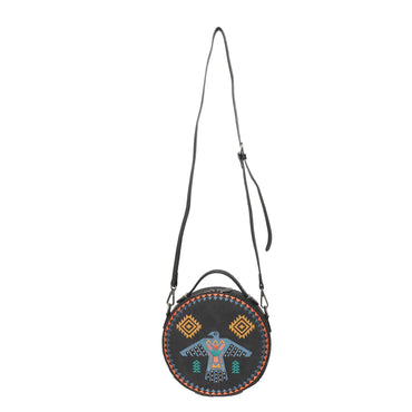 Embroidered Collection Circle Crossbody Purse