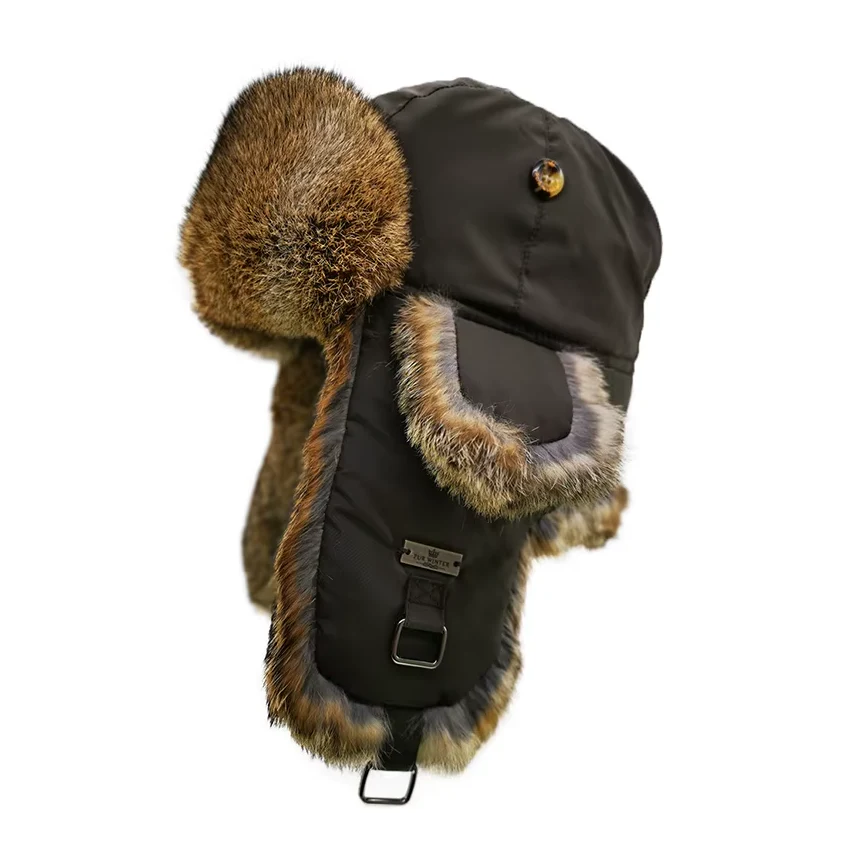 Aviator Hat with Rabbit Fur