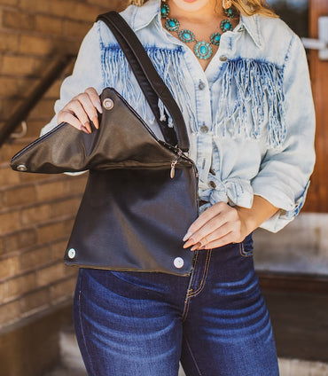 Black Gator Crossbody Purse