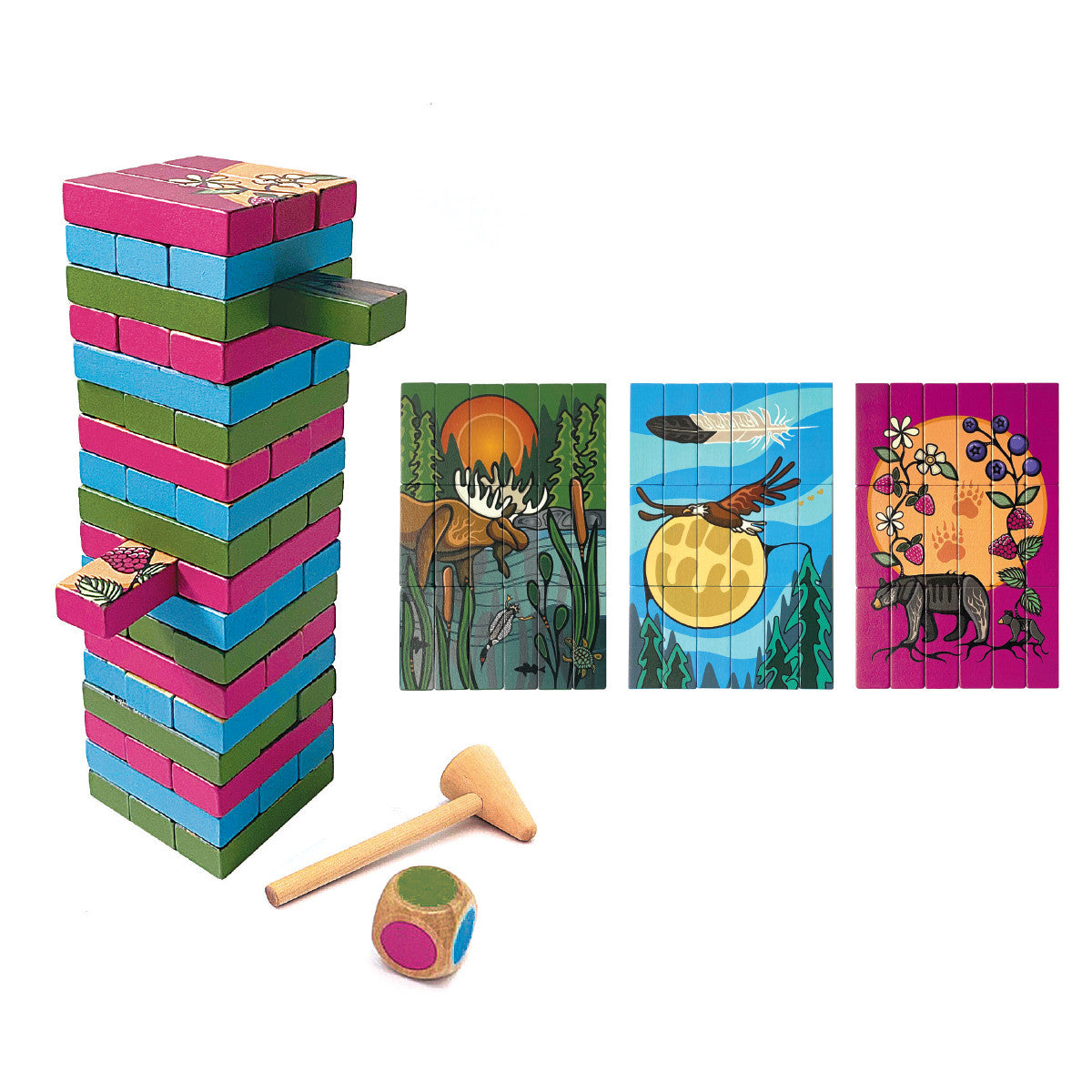 Indigenous Animals Multi-Game Wood Block Set
