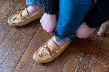 Men's Beaded Moccasin Slippers