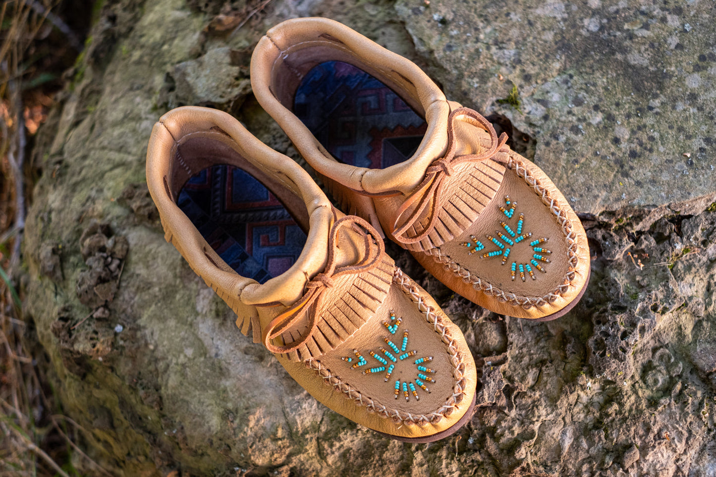 Women's Beaded Fringed Moccasin Shoes