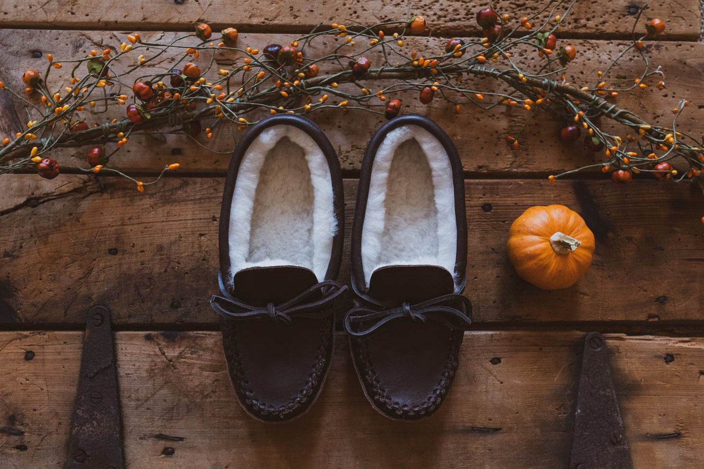 Women's Sheepskin Lined Moccasin Slippers (Clearance - Size 6 & 9 ONLY)