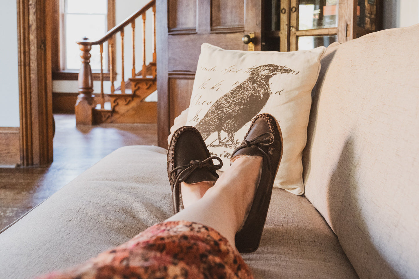 Women's Sheepskin Lined Moccasin Slippers (Clearance - Size 6 & 9 ONLY)