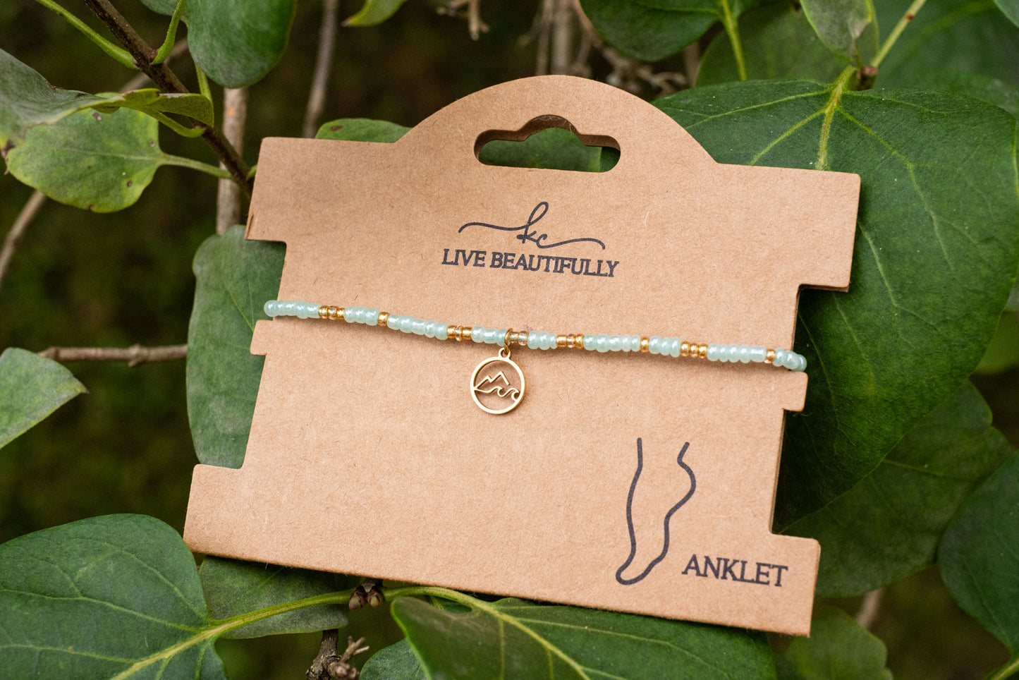 Beaded Anklet with Charm