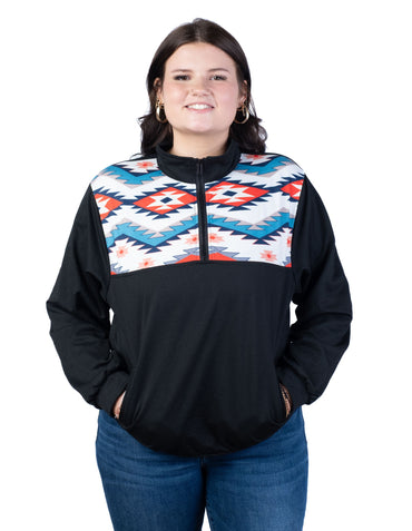 Women's Aztec Half Zip Pullover Sweatshirt