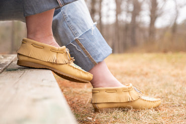 Women's Beaded Fringed Moccasin Shoes