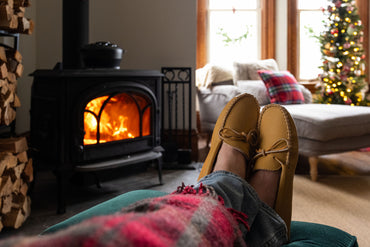 Men's Lined Leather Moccasin Slippers