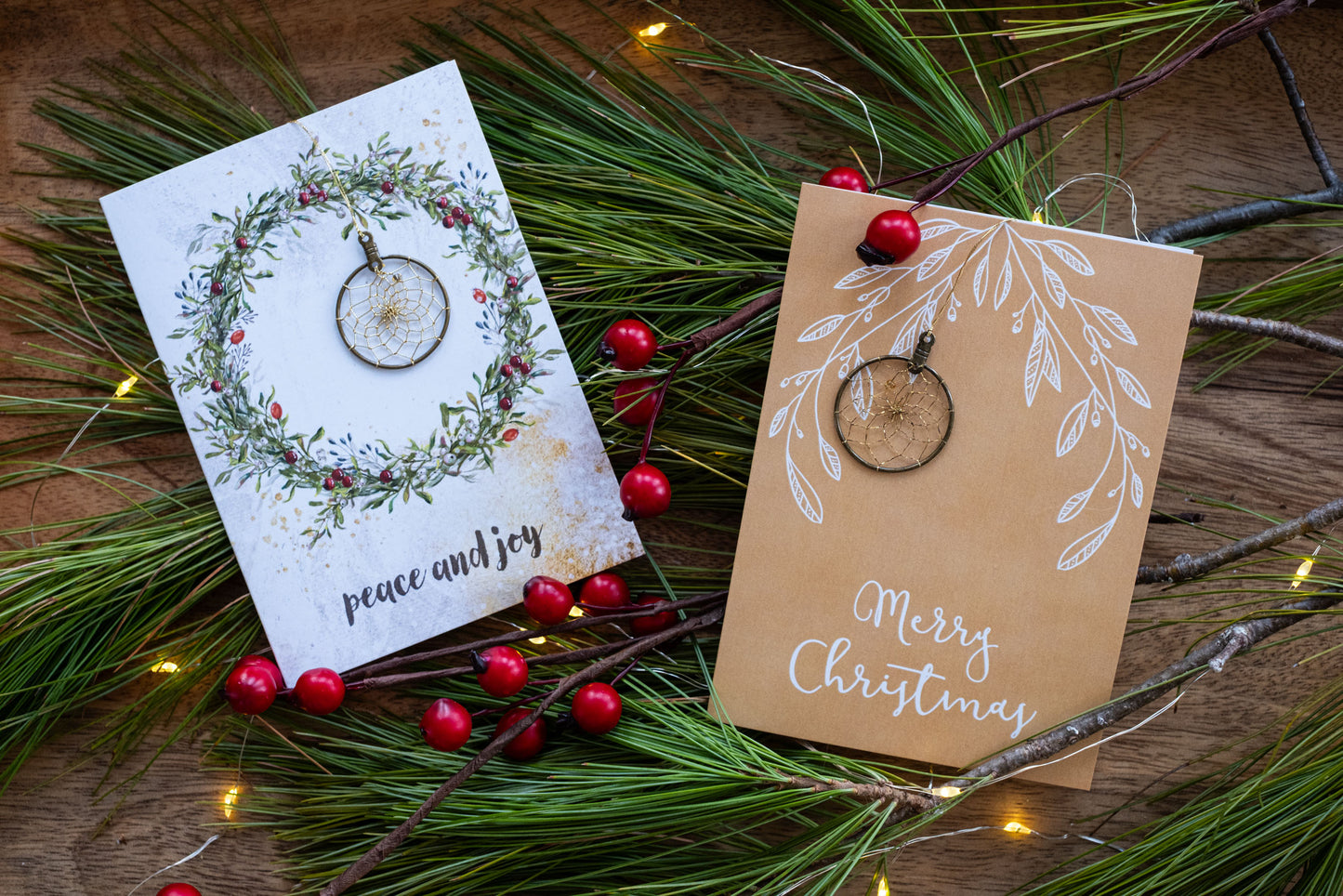 Mini Christmas Greeting Card with Dreamcatcher