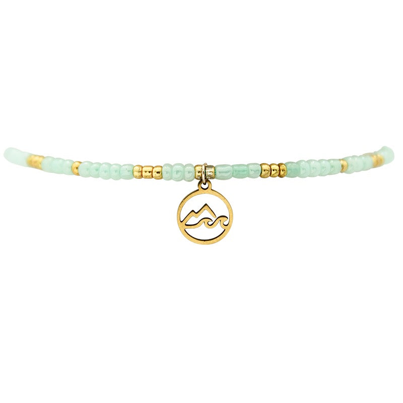 Beaded Anklet with Charm