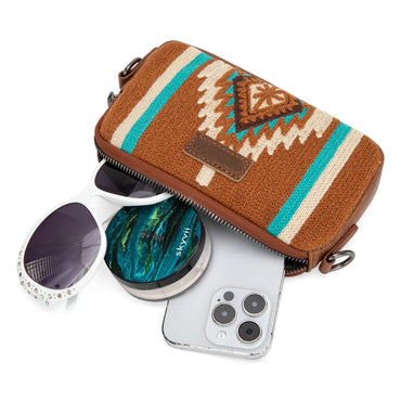 Southwestern Knitted Mini Wallet Crossbody Bag