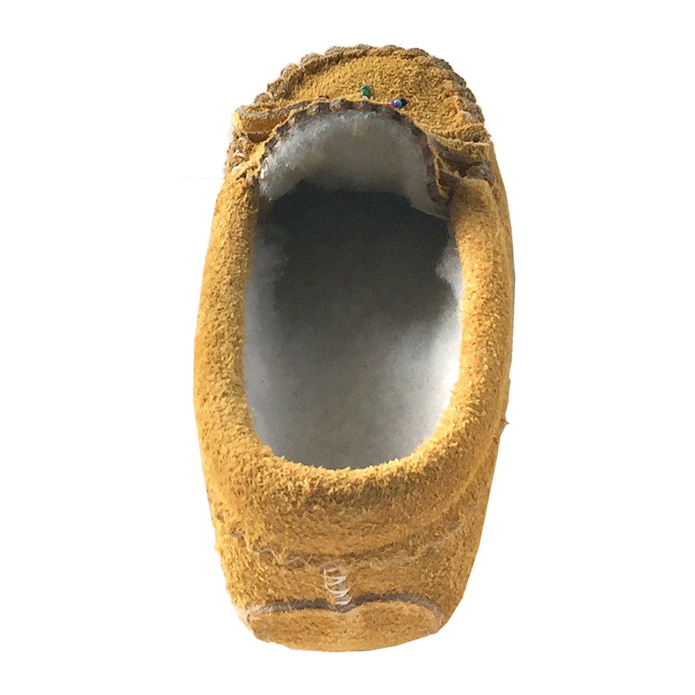Children's Beaded Suede Lined Moccasin Slippers
