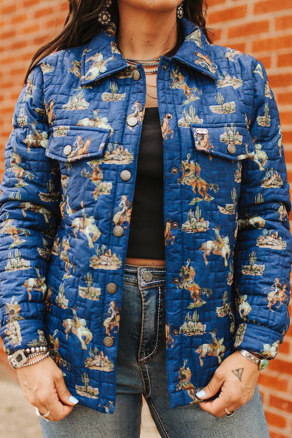Women's Desert Cowboy Printed Quilted Jacket