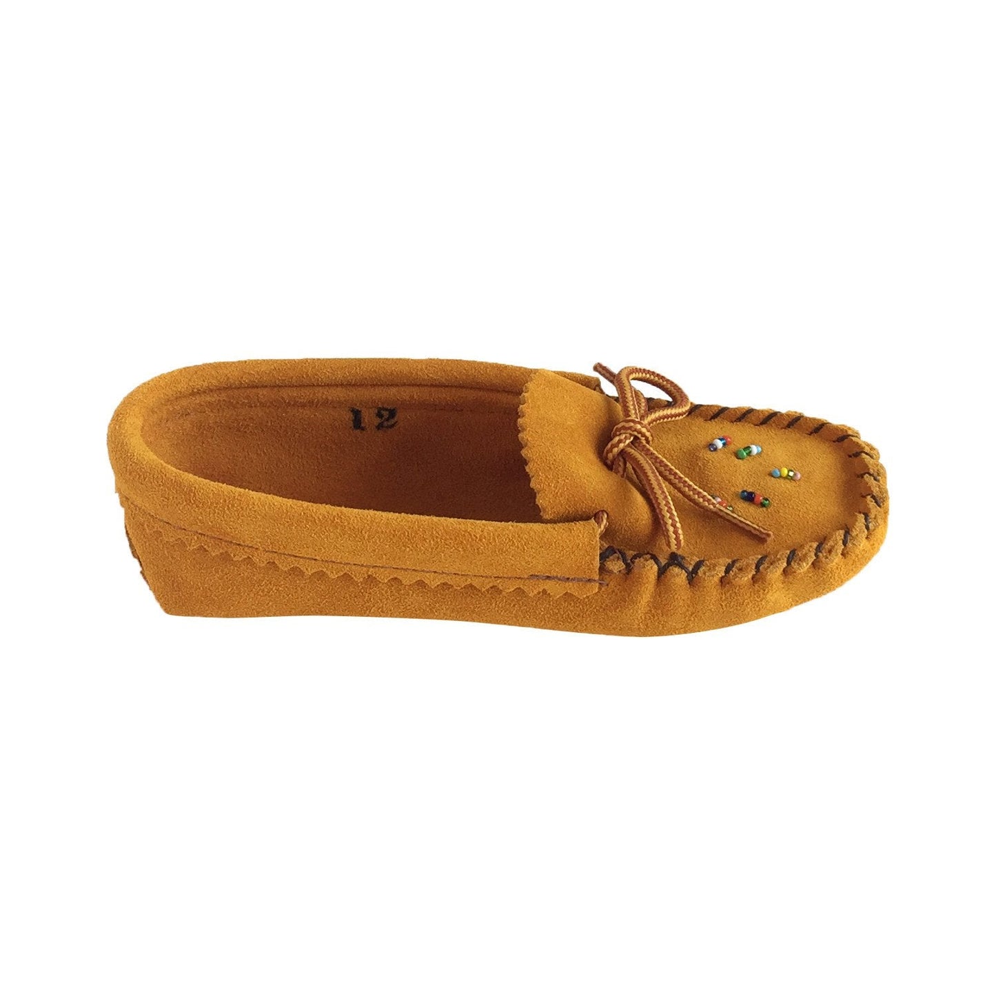 Children's Beaded Suede Moccasin Slippers