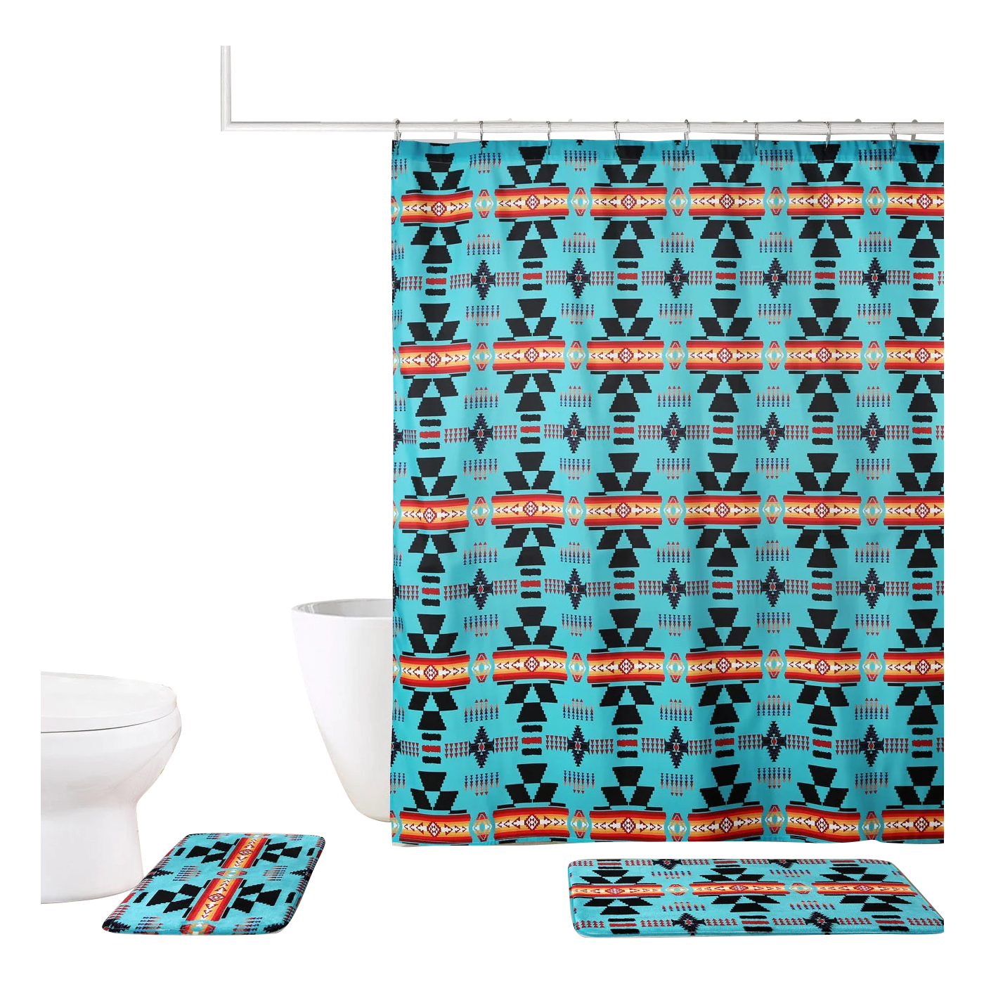 Shower Curtain & Mat Bathroom Set (Final Clearance)
