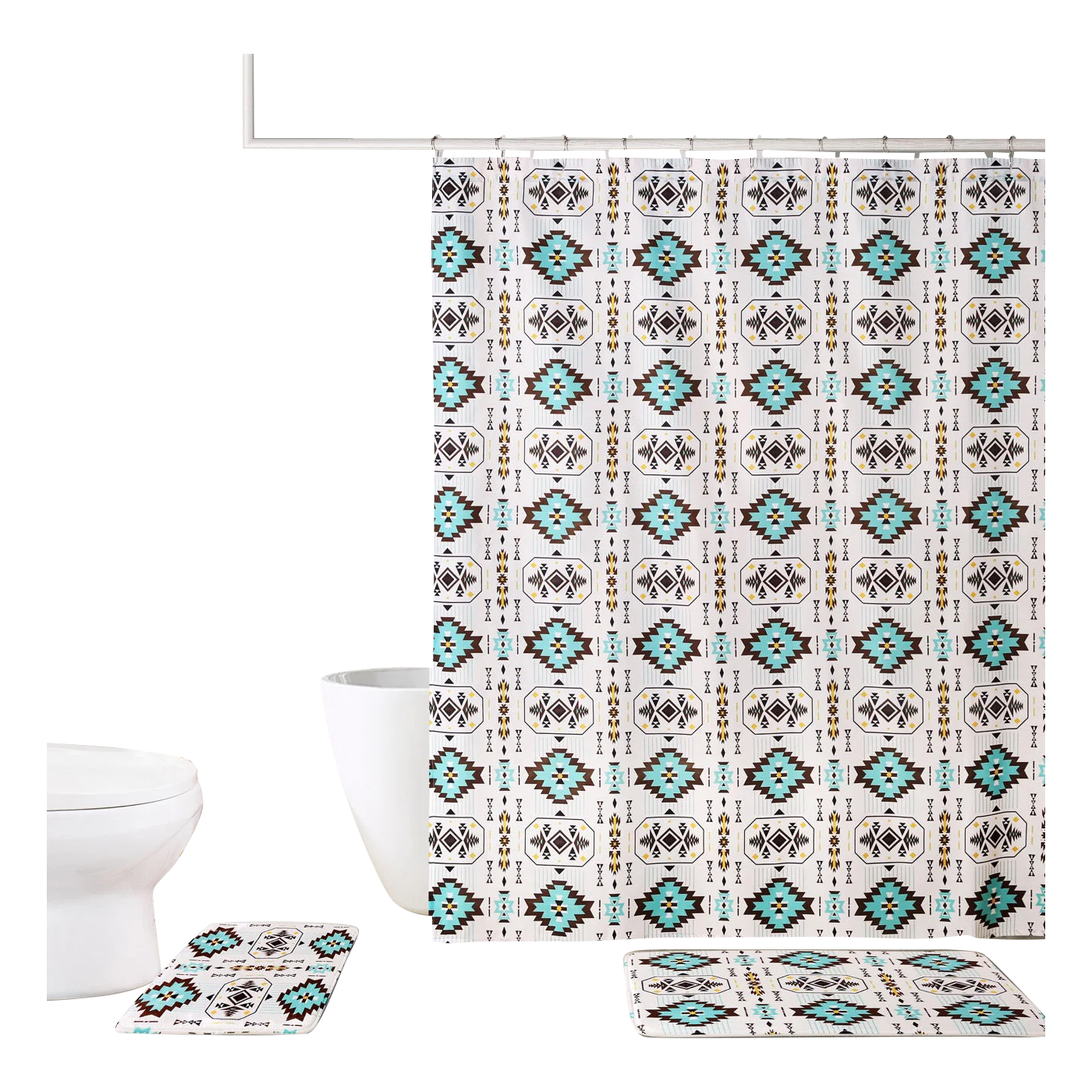 Shower Curtain & Mat Bathroom Set (Final Clearance)