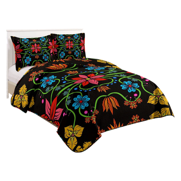 Floral Sherpa Comforter Set
