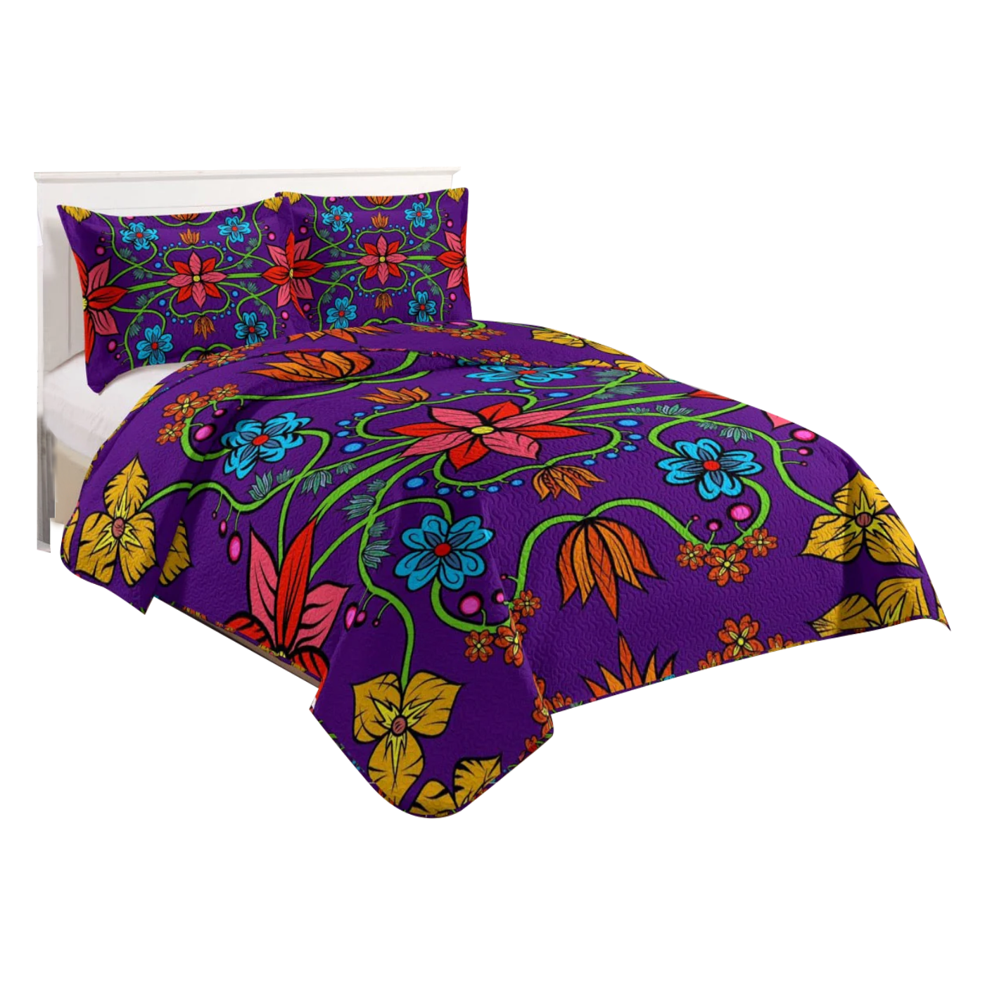 Floral Sherpa Comforter Set