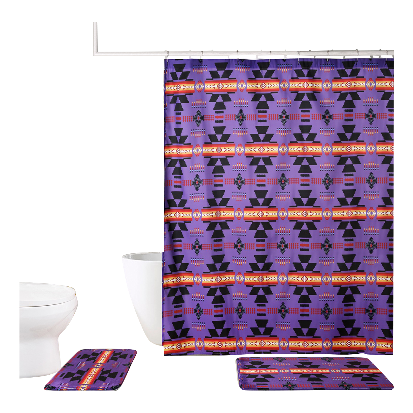 Shower Curtain & Mat Bathroom Set (Final Clearance)