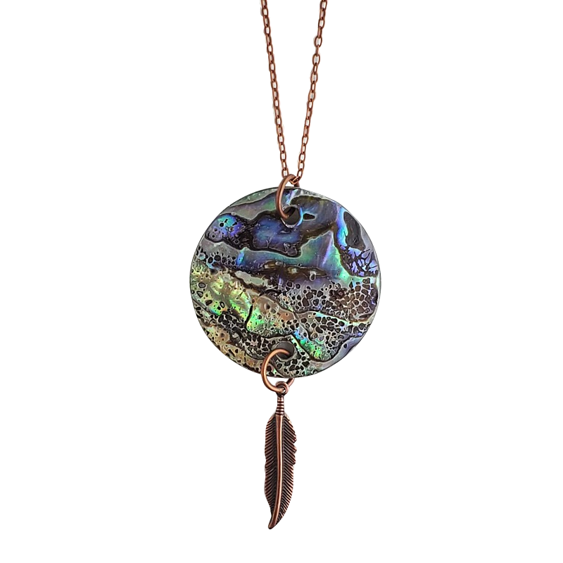Paua & Shiva Shell Copper Necklace