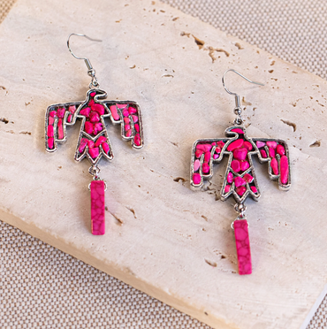 Thunderbird Leather Necklace & Earrings Set (Clearance)