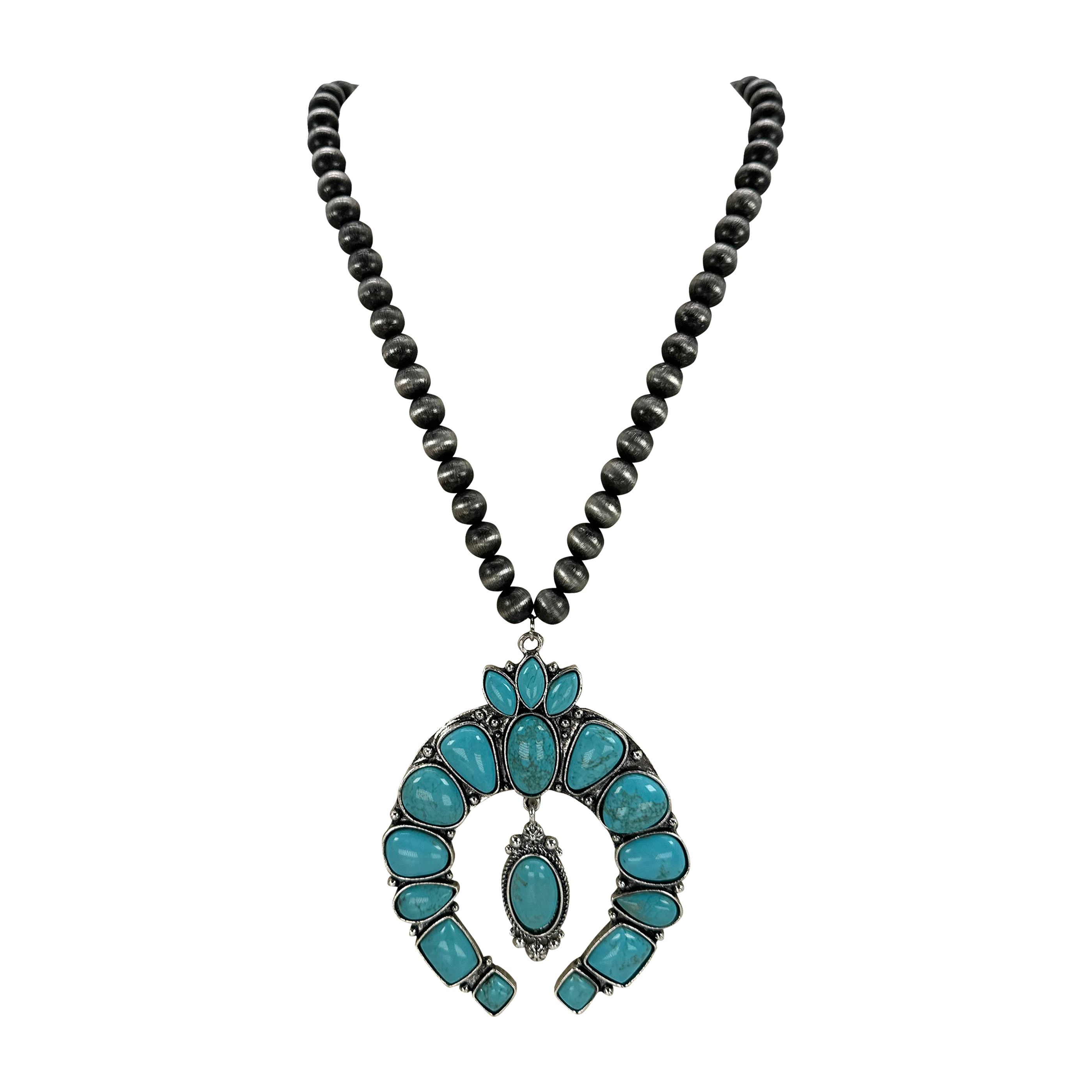 Squash Blossom Turquoise Statment Necklace