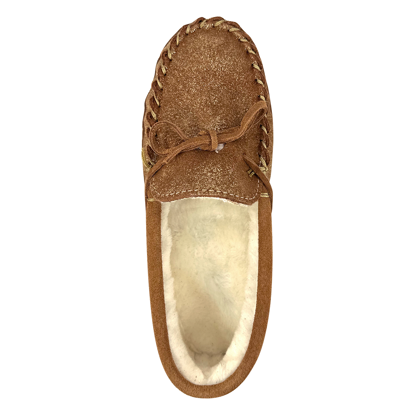Women's Lined Shimmering Moccasin Slippers (Clearance)