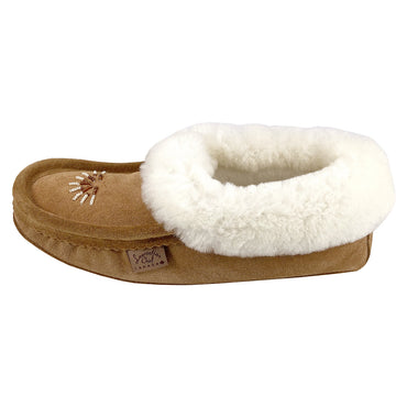 Women's Sheepskin Beaded Moccasin Slippers