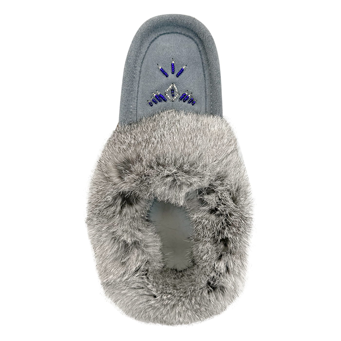 Women's Rabbit Fur Thunderbird Moccasin Slippers