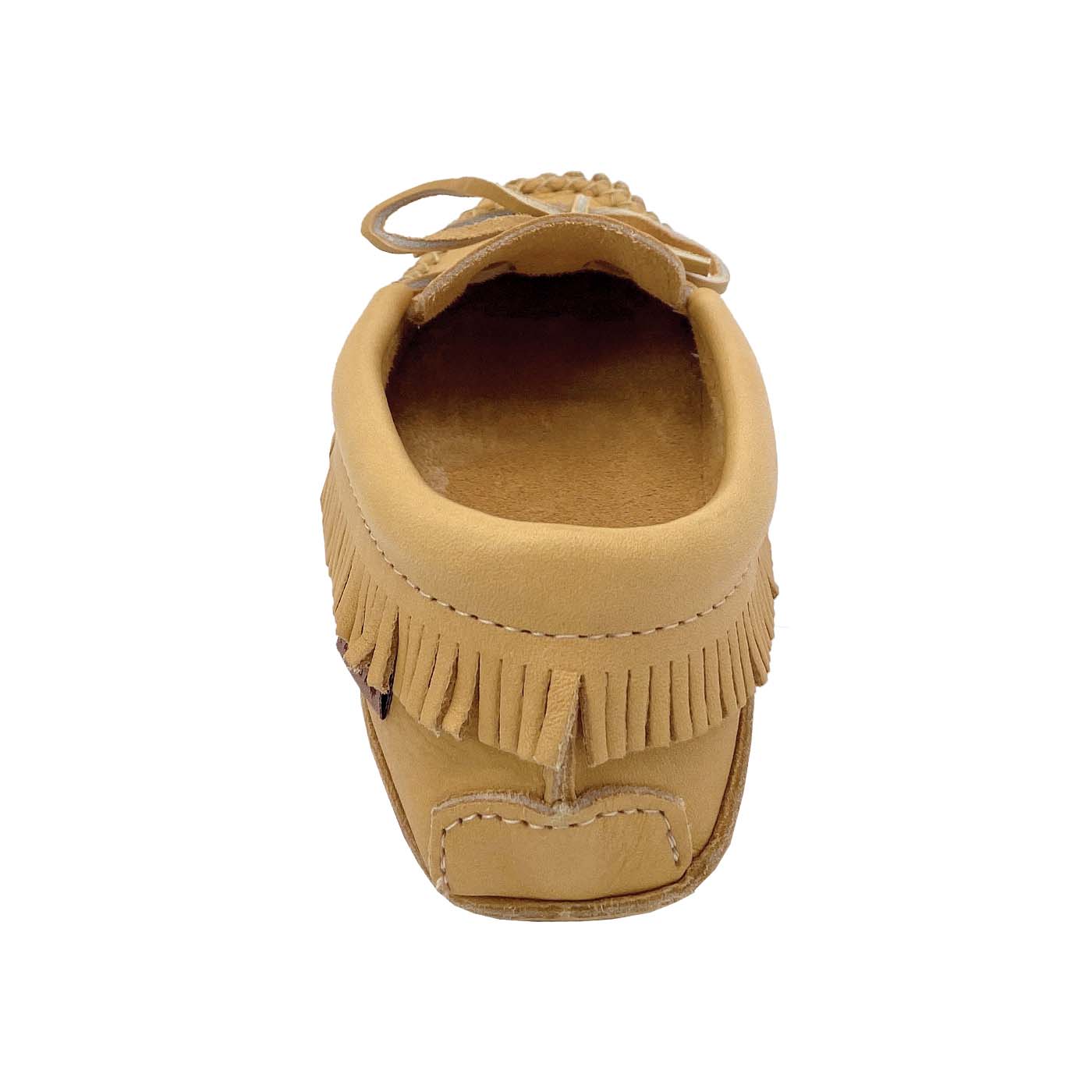 Women's Moose Hide Leather Fringed Moccasin Slippers