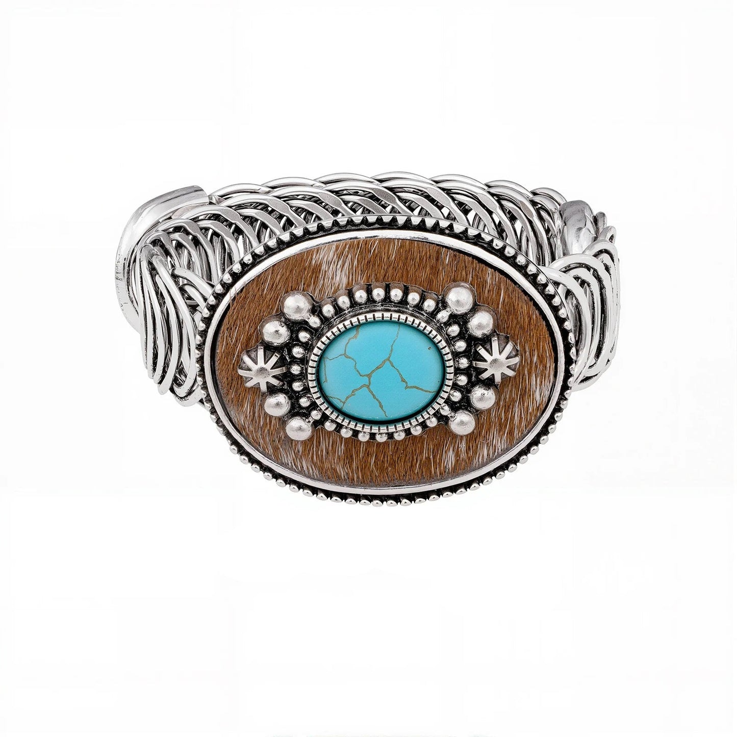 Antique Bronze Turquoise Stone Adjustable Bracelet