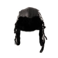 Navajo Wool Aviator Hat with Rabbit Trim
