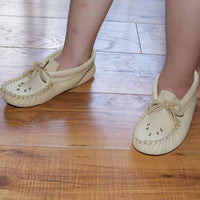Children's Beaded Moose Hide Moccasin Slippers