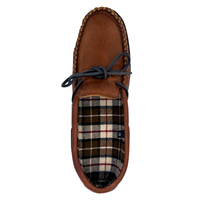 Men's Tartan Wool Lined Moccasin Shoes