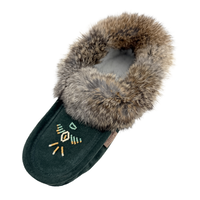 Women's Rabbit Fur Thunderbird Moccasin Slippers
