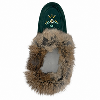 Women's Rabbit Fur Thunderbird Moccasin Slippers