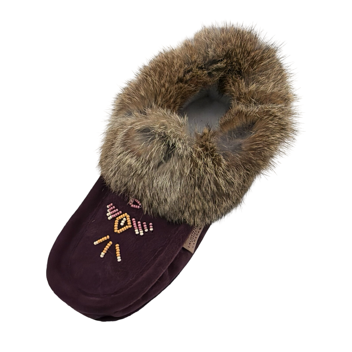 Women's Rabbit Fur Thunderbird Moccasin Slippers