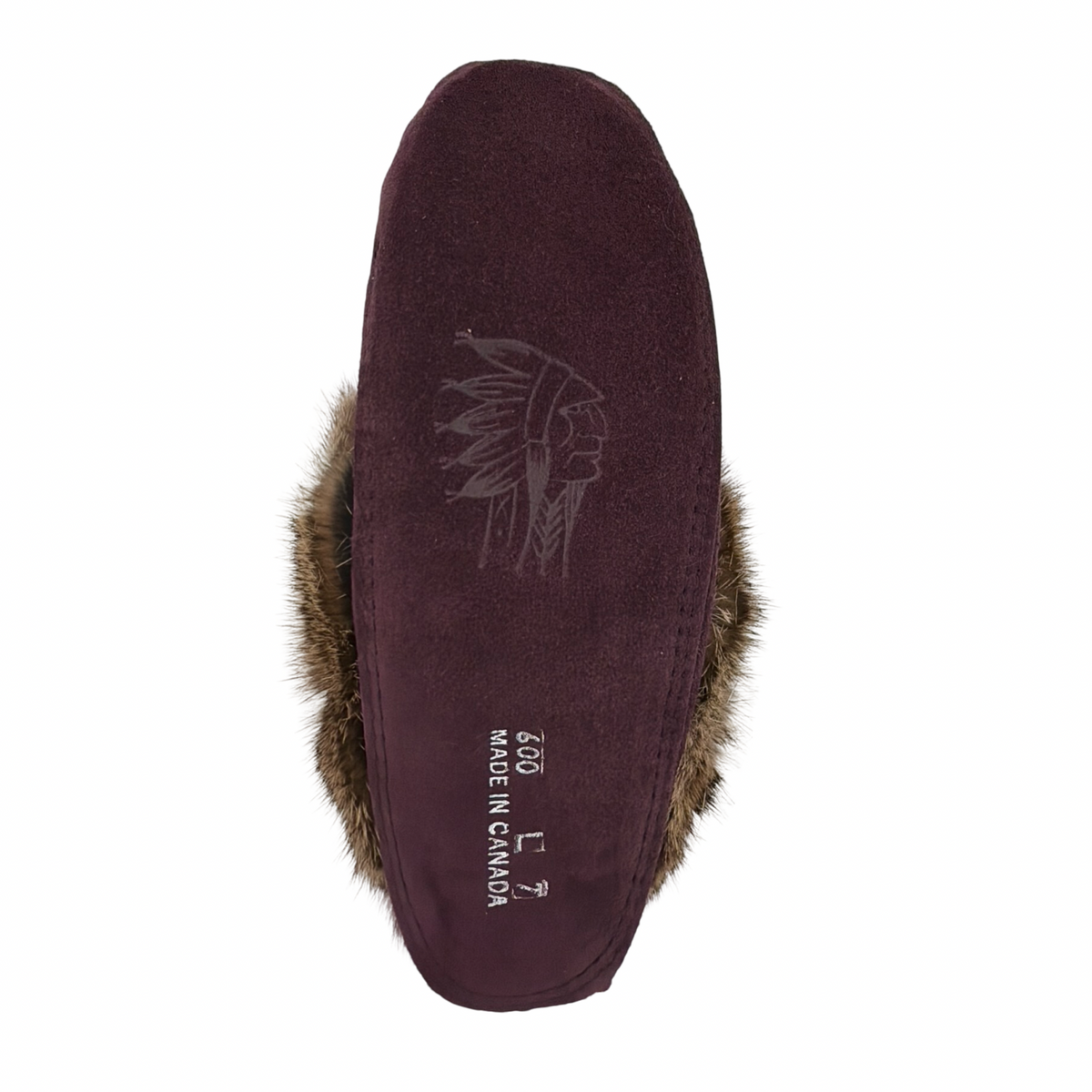 Women's Rabbit Fur Thunderbird Moccasin Slippers