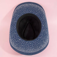 Rhinestone Studded Denim Cowboy Hat