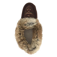 Women's Rabbit Fur Thunderbird Moccasin Slippers