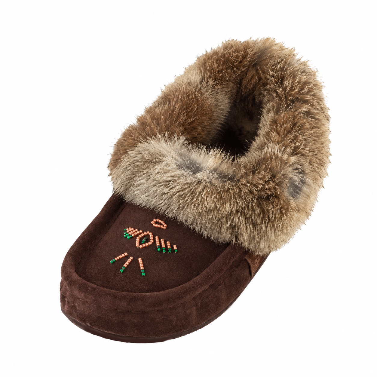 Women's Rabbit Fur Thunderbird Moccasin Slippers