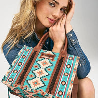Southwestern Print Small Canvas Tote