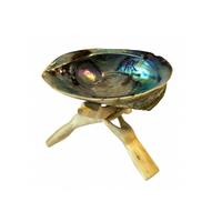Wooden Tripod Stand with Abalone Smudging Shell