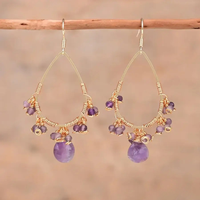Natural Semi-Precious Gemstone Drop Earrings