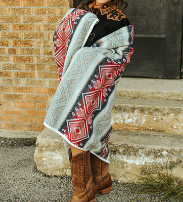 Aztec Sherpa Throw Blanket