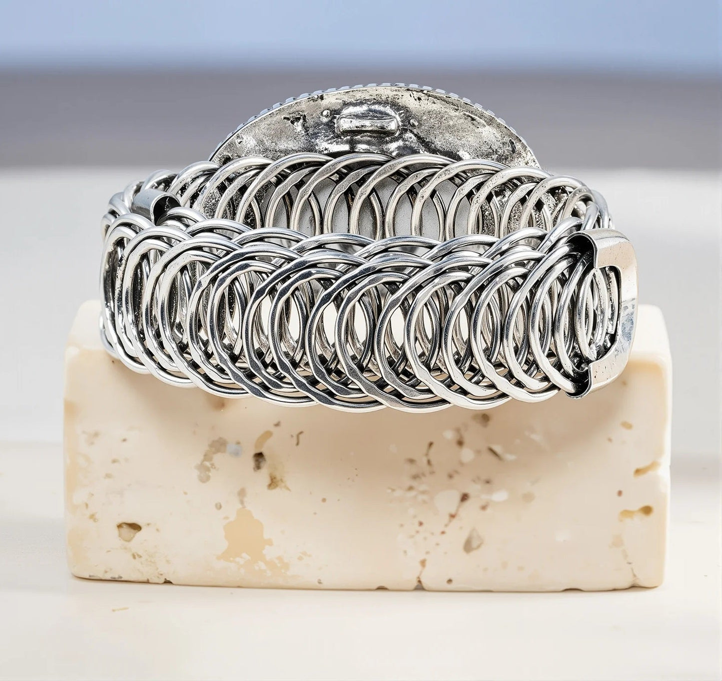 Antique Bronze Turquoise Stone Adjustable Bracelet