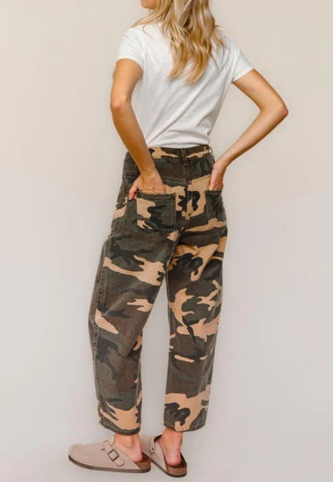 Women's Camo Relaxed Fit Boyfriend Jeans